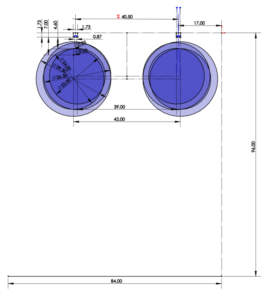 bike geometry for dual strut channel with 29in and 26in bike.