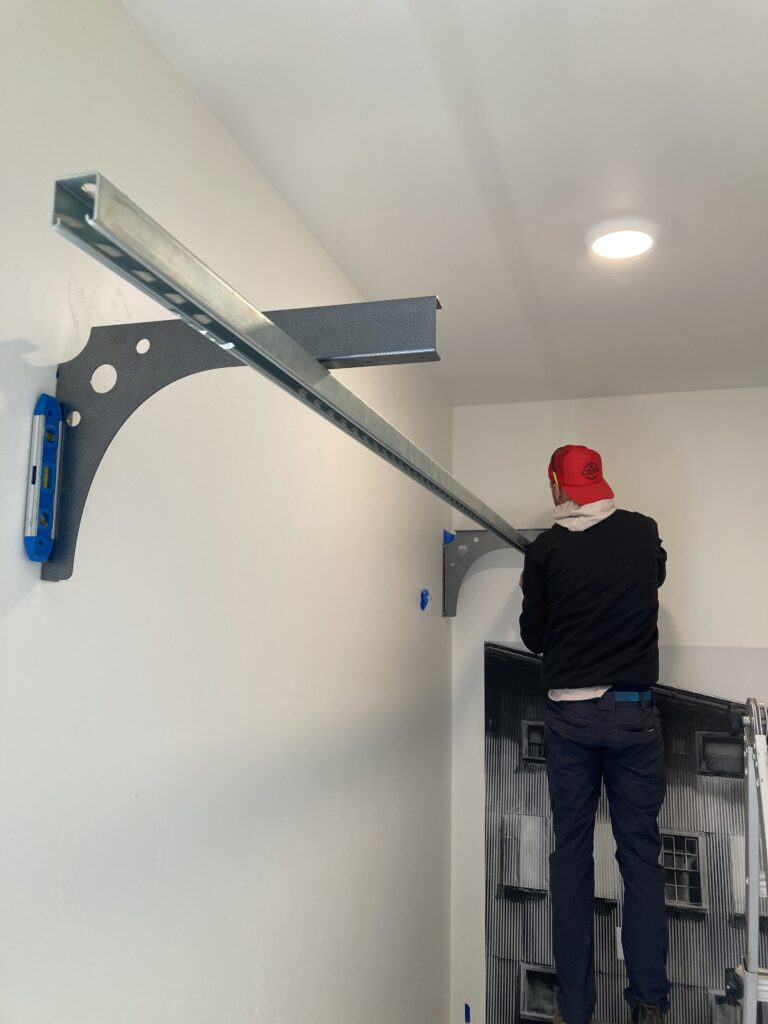 Installation of bikes in closet with wall mount