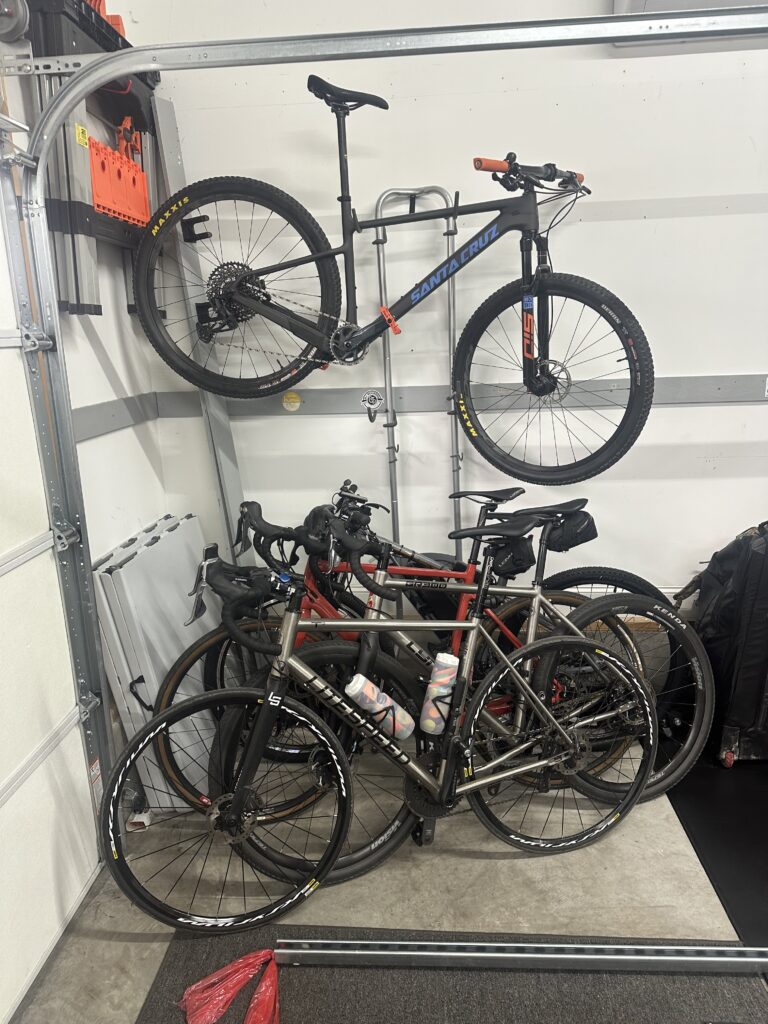 Before installing the wall mounted sliding bike rack.